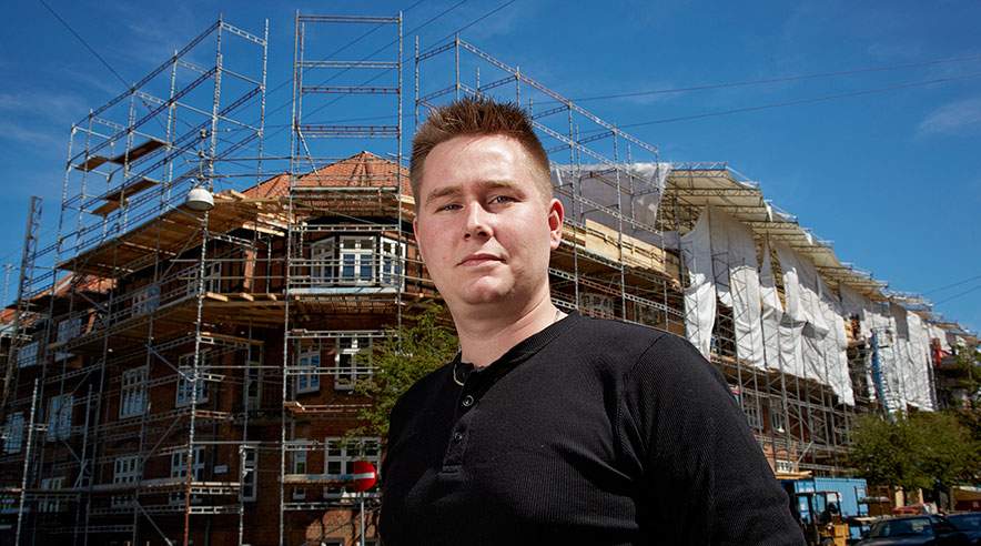 27-årige Flemming Ringtved overlevede voldsomme skader efter et styrt fra et stillads i 2009, og er i dag på førtidspension. Arbejdsgiveren er blevet frikendt for ansvar. (Foto: Henrik Bjerregrav)