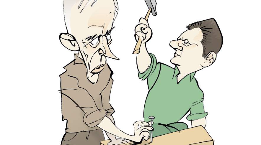 De fleste danskere vil gerne snakke valg på jobbet. To ud af tre fortæller kolleger om, hvem de stemmer på. (Tegning: Bob Katzenelson)