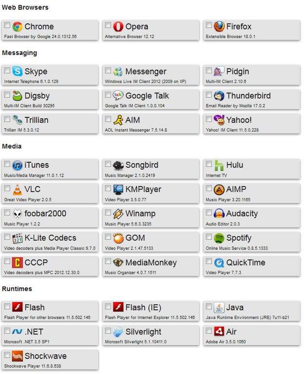 Ninite har lavet en overskuelig oversigt på de programmer, som er gode og gratis. Du skal bare klikke de programmer af, som du vil hente.