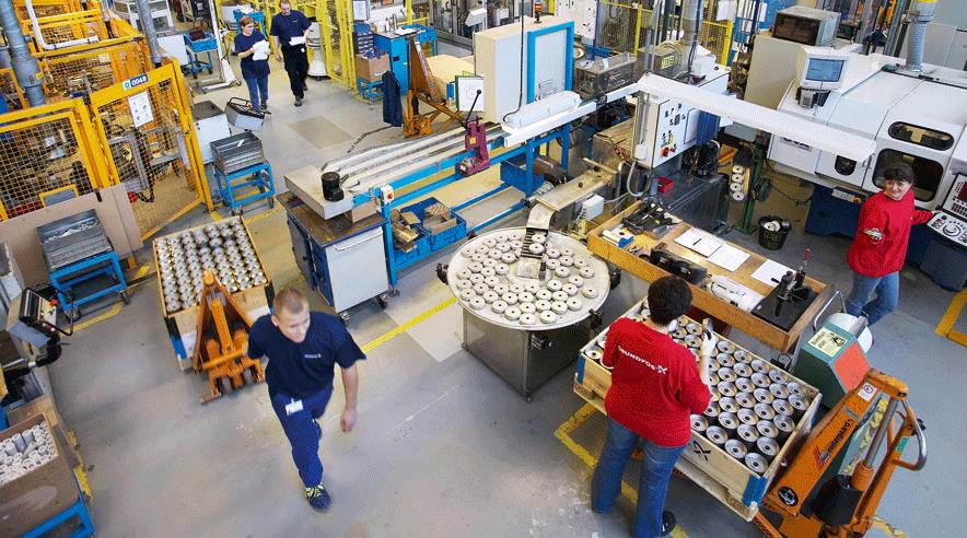 Grundfos har måttet sende 850 3F'ere på arbejdsfordeling, men selvom de stadig er ansatte, behandles de som ledige af systemet.  (Foto: Grundfos)