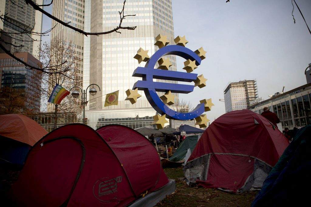 "Occupy Frankfurt" har slået lejr foran Den Europæiske Centralbank i Frankfurt.