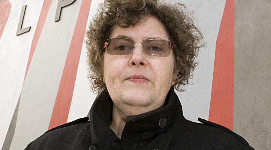 Dorthe Bülow fra Lager-, Post- og Servicearbejdernes Forbund i København møder trofast op til den lokale generalforsamling. (Foto: Harry Nielsen)