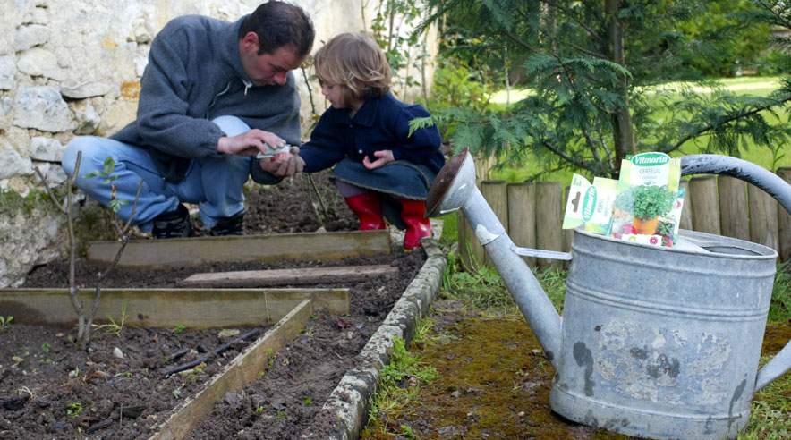 Nu er det tid til at få fingrene i mulden og så køkkenhaven, hvis du på sigt vil høste friske grøntsager til spisebordet. (Foto: Colourbox)