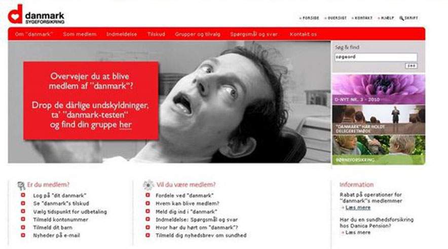 Får du afslag på optagelse som medlem som 18-årig, så ligger dine helbredsoplysninger 43 år i Sygeforsikringen Danmarks arkiver. (Foto: Sygeforsikringen Danmarks hjemmeside)