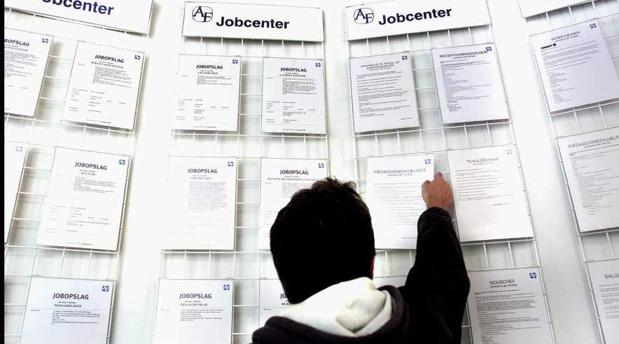 Mens der i marts 2008 i alt var 44.809 ledige job, så var tallet faldet til 24.627 i marts i år. Det er et fald på 45 procent, eller næsten en halvering. (Arkivfoto.)