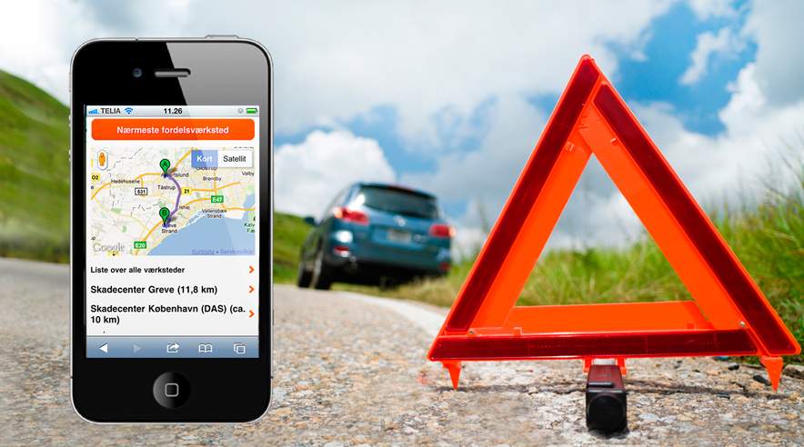 Nu er der hurtig råd og vejledning via Alkas mobilsite, hvis man er midt i et færdselsuheld og har brug for akut vejhjælp.