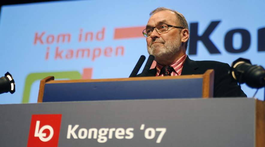 "Kujon-Anders" var den skarpe karakteristik fra LO's afgående formand, Hans Jensen. (Foto: Harry Nielsen.)