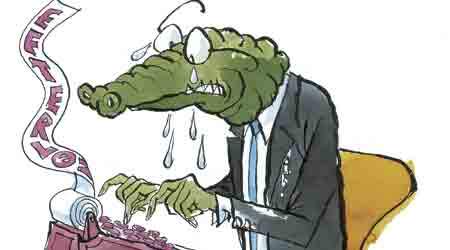 Der er tale om hykleri, når politikere og økonomer argumenterer med, at efterlønnen betyder mangel på arbejdskraft. (Illustration: Bent Eskestad)