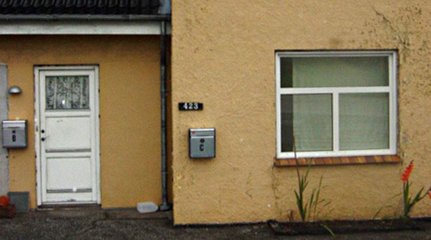 Vikarbureauet Gartnervikaren har adresse på Middelfartvej 423 i Blommenslyst ved Odense ifølge Erhvervs- og Selskabsstyrelsens Centrale Virksomhedsregister. Men da Nyhedsbrevet 3F besøger adressen, er der intet spor af en virksomhed.  (Foto: Morten Halsskov.)