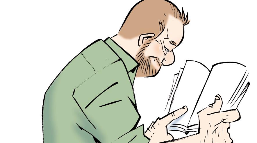 Rekordmange ledige melder sig nu til kurser på landets AMU-Centre. ((Tegning: Bob Katzenelson))