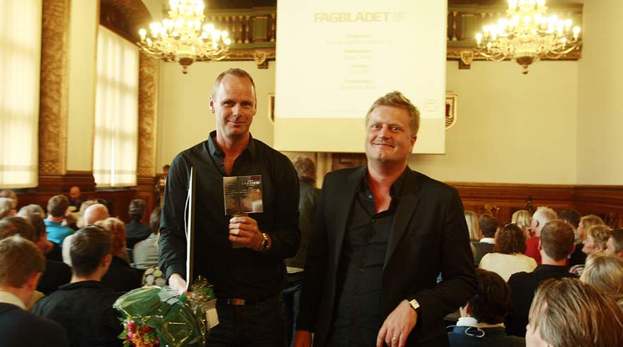 Vinderne af Anders Bordings journalistpris 2009: Journalisterne Asger Havstein (til venstre) og Kristian Jessen. (Foto: Harry Nielsen)