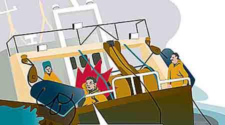 Politikerne nøler med at forhøje bødestraffen for ulykker til søs, sådan som det ellers er sket for ulykker på landjorden. (Illustration: Rene Lynge)