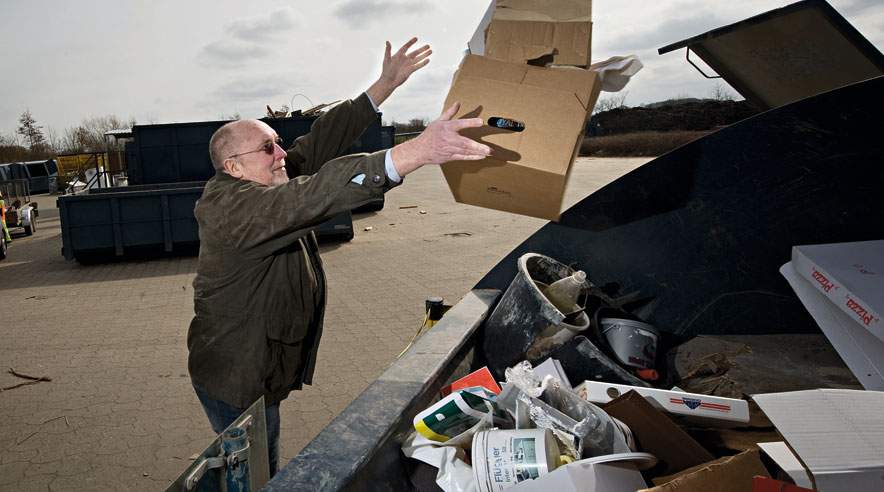 Mogens Reismer er en genbrugspladsens trofaste kunder, ((Foto: Thomas Arnbo).)