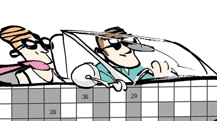 Seks 3F'rere fortæller om deres gode erfaringer med en billig ferie. ((Tegning: Bob Katzenelson).)