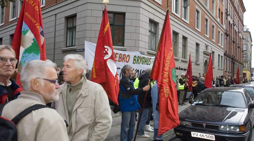 Konflikten mod restaurant Nørrebro Bryghus fortsætter. Billedet er fra en tidligere demonstration. (Foto: Per Daugaard)