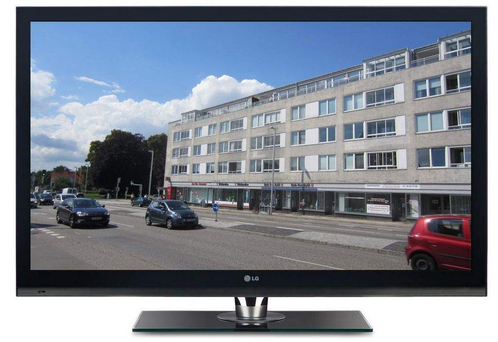 En stor, tynd fladskærm, der kan vise de skønneste drømmebilleder til alle i stuen.