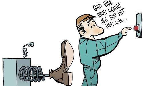 Hver fjerde 3F'er regner ikke med at få et nyt job, hvis de bliver fyret.
 (Tegning: Bob Katzenelson)