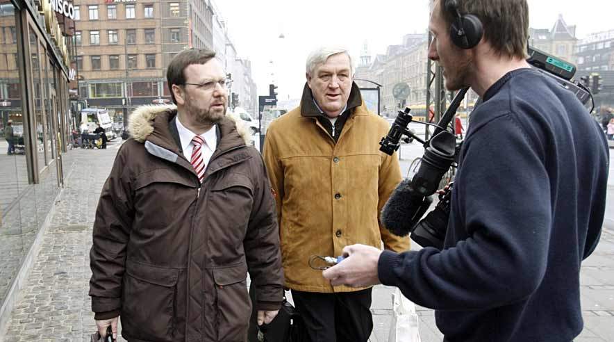 Formand for 3F's Industrigruppe, Børge Frederiksen (th) er "absolut tilfreds" med overenskomstforliget med DI.