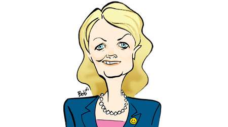 - Uligheden er der. Og uligheden må gerne blive større, for den skaber dynamik i samfundet, siger socialminister Eva Kjer Hansen (V) til Jyllands-Posten. (illustration: Bob Katzenelson)