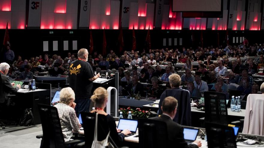 
Både lørdag og søndag har der været en engageret debat om forbundsformand Per Christensens beretning på 3F's kongres i Aalborg. (
	Joachim Rode)