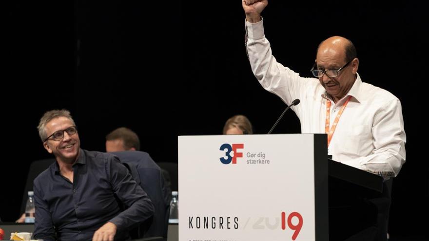 Fagforeningsformand Mahmoud Hiyar takkede 3F for støtten til fagforeningsarbejdet i den arabiske region. (
Niels Aage Skovbo)