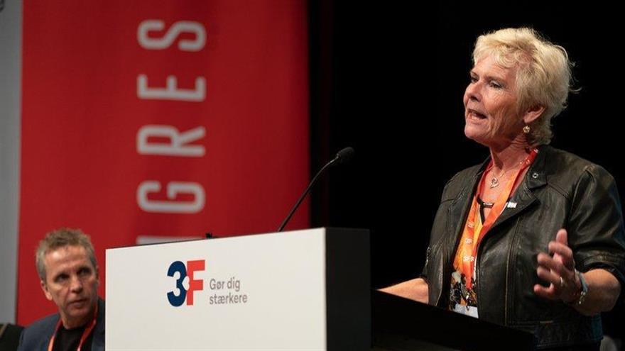 
FH's formand Lizette Risgaard roser 3F. (
			Joachim Rode	)