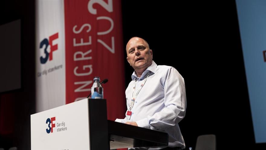 
Formand for 3F Industri, Mads Andersen, ved gruppekonferencen onsdag. (
	Joachim Rode)